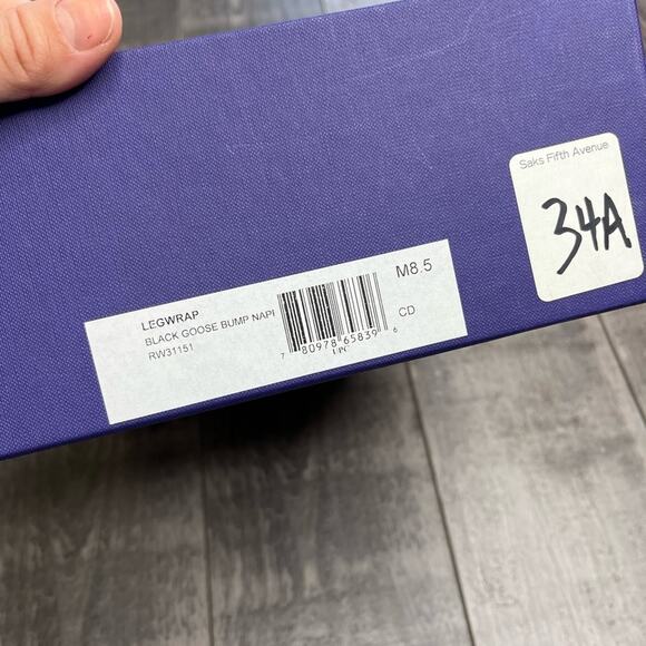 STUART WEITZMAN Legwrap Black Goose Bump Stiletto Sandal Heels with Box 8.5 - Picture 12 of 15